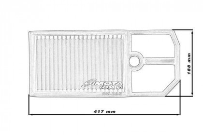 Sportovní vzduchový filtr SIMOTA OV005 417X188mm