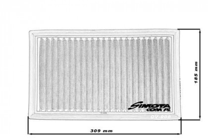 Sportovní vzduchový filtr SIMOTA OV008 309X185mm