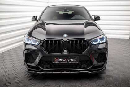 Spojler pod nárazník lipa V.1 BMW X6 M F96 černý lesklý plast