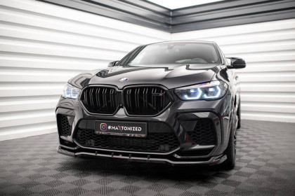 Spojler pod nárazník lipa V.1 BMW X6 M F96 černý lesklý plast