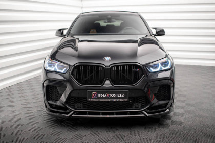 Spojler pod nárazník lipa V.2 BMW X6 M F96 černý lesklý plast