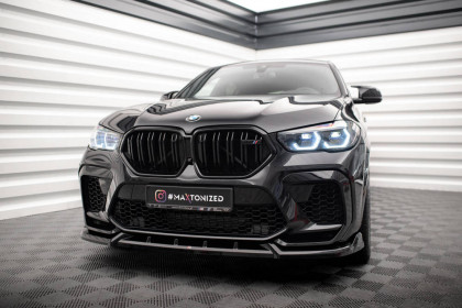 Spojler pod nárazník lipa V.2 BMW X6 M F96 černý lesklý plast