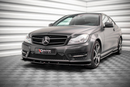 Spojler pod nárazník lipa V.2 Mercedes-Benz C Coupe AMG-Line C204 černý lesklý plast