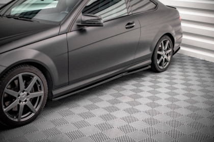 Prahové lišty Mercedes-Benz C Coupe AMG-Line C204 černý lesklý plast