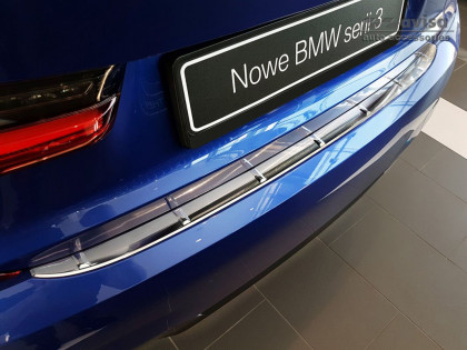 Nerezová ochranná lišta zadního nárazníku BMW 3 G20 sedan M-Paket 2018- stříbrná
