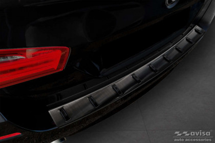 Nerezová ochranná lišta zadního nárazníku BMW 5 F11 Touring 2010- Strong edition - černá