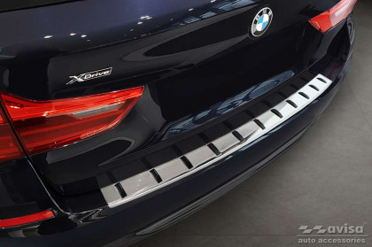 Nerezová ochranná lišta zadního nárazníku BMW 5 G31 Touring (Kombi) 2017-2020 Strong edition - stříbrná