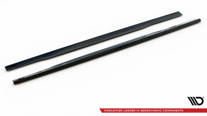 Prahové lišty V.1 Audi S8 D4 černý lesklý plast