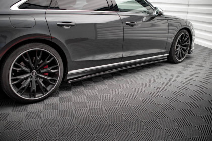 Prahové lišty Audi S8 D5 černý lesklý plast