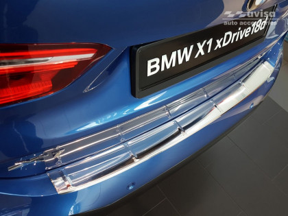 Nerezová ochranná lišta zadního nárazníku BMW X1 F48 M-paket 2015- stříbrná