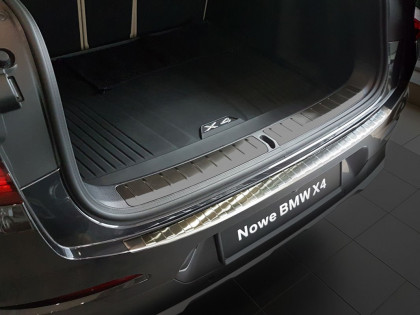 Nerezová ochranná lišta zadního nárazníku BMW X4 II G02 2018- stříbrná