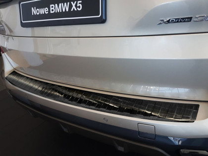 Nerezová ochranná lišta zadního nárazníku pro BMW X5 IV G05 M-paket 2018- černá