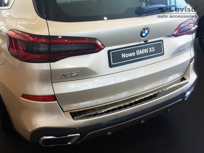 Nerezová ochranná lišta zadního nárazníku pro BMW X5 IV G05 M-paket 2018- černá