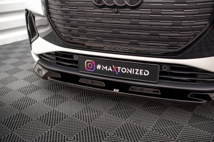 Spojler pod nárazník lipa V.1 Audi Q4 e-tron Sportback Mk1 černý lesklý plast