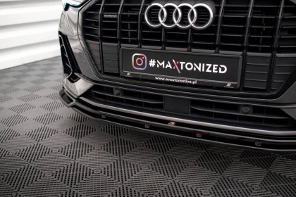 Spojler pod nárazník lipa V.2 Audi Q3 S-Line F3 černý lesklý plast