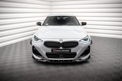 Spojler pod nárazník lipa V.2 BMW 2 Coupe M-Pack / M240i G42 černý lesklý plast