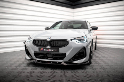 Spojler pod nárazník lipa V.2 BMW 2 Coupe M-Pack / M240i G42 černý lesklý plast