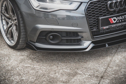 Spojler pod nárazník lipa Audi S6 / A6 S-Line C7 FL černý matný plast