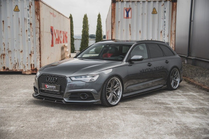Prahové lišty Audi S6 / A6 S-Line C7 FL černý lesklý plast