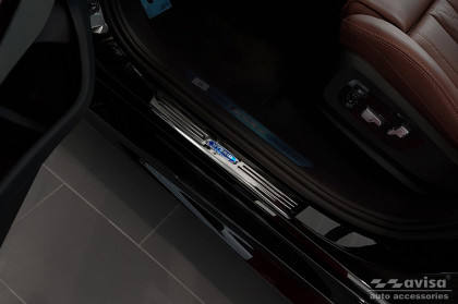 Prahové ochranné nerezové lišty Avisa HYBRID pro BMW  X6 G06 2019- černé lesklé