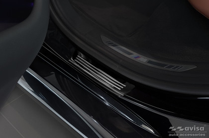 Prahové ochranné nerezové lišty Avisa HYBRID pro BMW  X6 G06 2019- černé lesklé