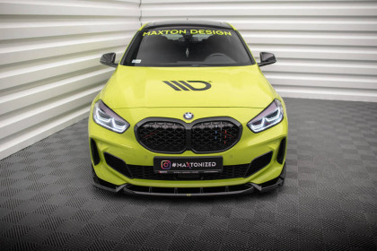 Spojler pod nárazník lipa V.7 BMW 1 F40 M-Pack / M135i  černý lesklý plast