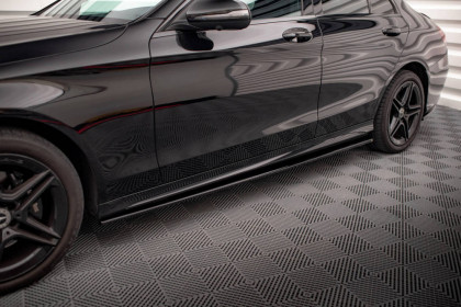 Prahové lišty Mercedes-Benz C43 / C AMG-Line Sedan W205 Facelift černý lesklý plast