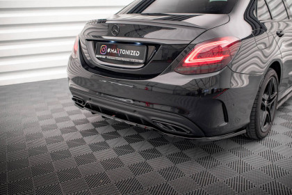 Spoiler zadního nárazníku Mercedes-Benz C AMG-Line W205 Facelift černý lesklý plast