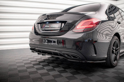 Spoiler zadního nárazníku Mercedes-Benz C AMG-Line W205 Facelift černý lesklý plast
