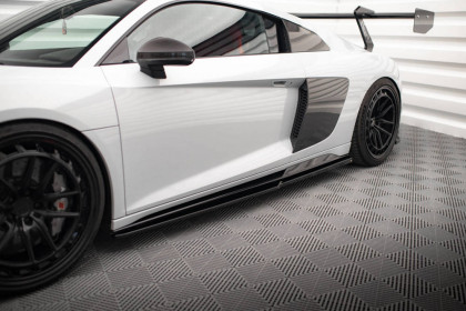 Prahové lišty V.2 Audi R8 Mk2 Facelift černý lesklý plast