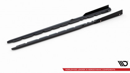 Prahové lišty V.2+flaps Audi R8 Mk2 Facelift černý lesklý plast