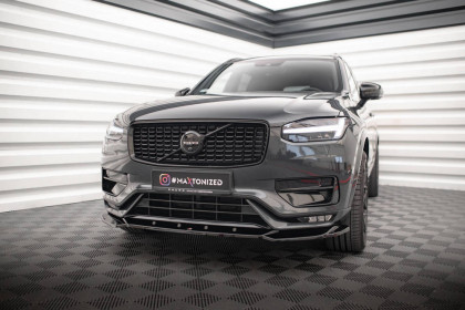 Spojler pod nárazník lipa V.1 Volvo XC90 R-Design Mk2 Facelift černý lesklý plast