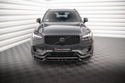 Spojler pod nárazník lipa V.2 Volvo XC90 R-Design Mk2 Facelift černý lesklý plast