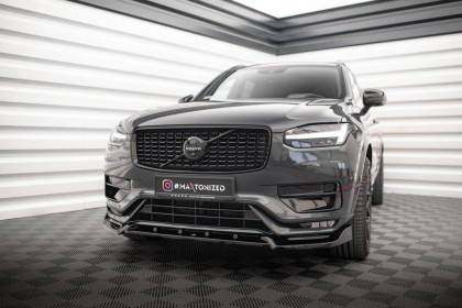 Spojler pod nárazník lipa V.2 Volvo XC90 R-Design Mk2 Facelift černý lesklý plast