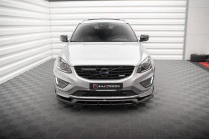 Spojler pod nárazník lipa Volvo XC60 R-Design Mk1 Facelift černý lesklý plast