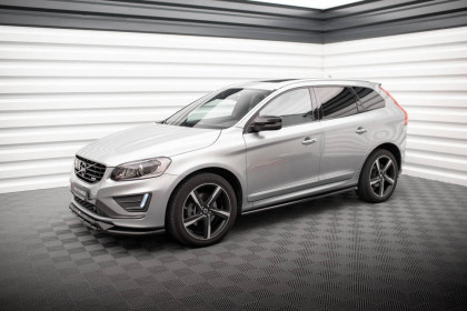 Prahové lišty Volvo XC60 R-Design Mk1 Facelift černý lesklý plast