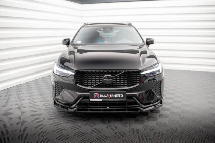 Spojler pod nárazník lipa Volvo XC60 R-Design Mk2 Facelift černý lesklý plast