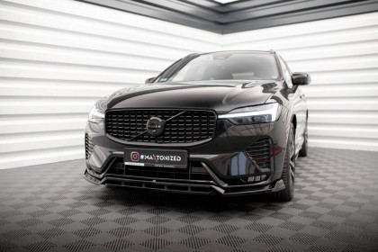 Spojler pod nárazník lipa Volvo XC60 R-Design Mk2 Facelift černý lesklý plast