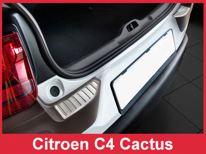 Nerezová ochranná lišta zadního nárazníku pro Citroën C4 Cactus 2014-2018 - stříbrná