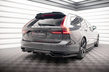 Spoiler zadního nárazníku Volvo V90 R-Design Mk2 černý lesklý plast