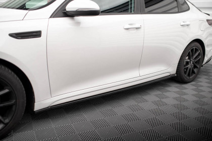 Prahové lišty Kia Optima Mk4 Facelift černý lesklý plast