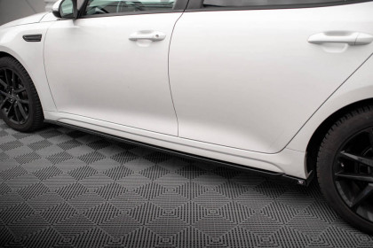 Prahové lišty Kia Optima Mk4 Facelift černý lesklý plast