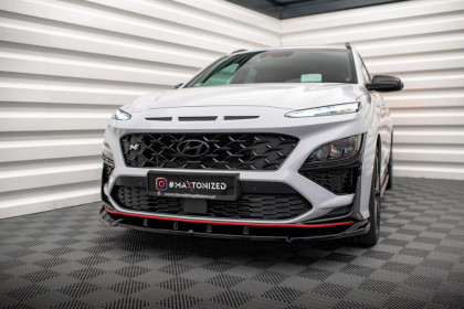 Spojler pod nárazník lipa V.2 Hyundai Kona N Mk1 černý lesklý plast