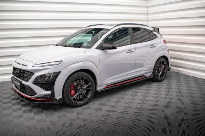 Prahové lišty V.1+flaps Hyundai Kona N Mk1 černý lesklý plast