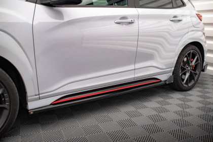 Prahové lišty V.1+flaps Hyundai Kona N Mk1 černý lesklý plast