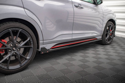 Prahové lišty V.1+flaps Hyundai Kona N Mk1 černý lesklý plast