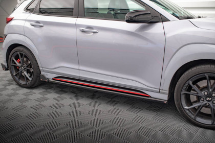 Prahové lišty V.1+flaps Hyundai Kona N Mk1 černý lesklý plast