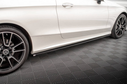 Prahové lišty Mercedes-Benz C Coupe AMG-Line C205 Facelift černý lesklý plast