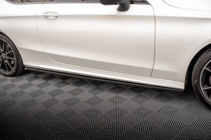 Prahové lišty Mercedes-Benz C Coupe AMG-Line C205 Facelift černý lesklý plast