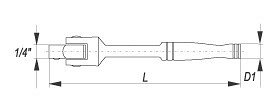 Ráčna 1/4" otočná 140 mm